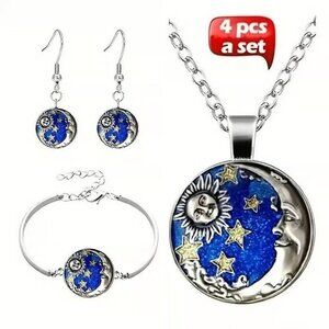 4 pieces CELESTIAL Sun Moon Jewelry Set